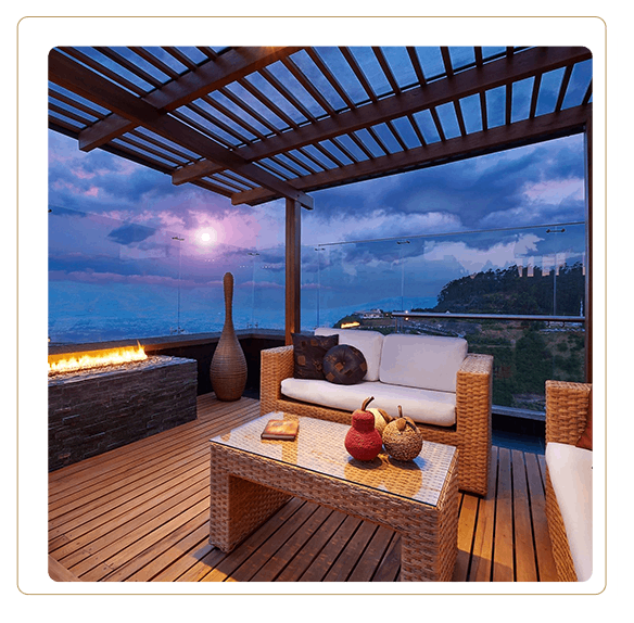 Beautiful modern terrace lounge